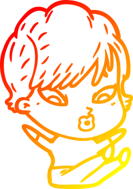 Bir insan tarafından çizilmiş bir karikatür kadın çizimi