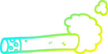 Bir insan tarafından çizilmiş sigara karikatürünün soğuk eğim çizgisi