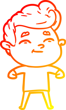 Bir insan tarafından çizilmiş mutlu bir çizgi film karakteri çizimi.