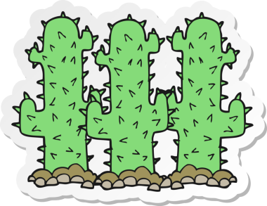 Bir insan tarafından çizilmiş bir kaktüsün çıkartması.