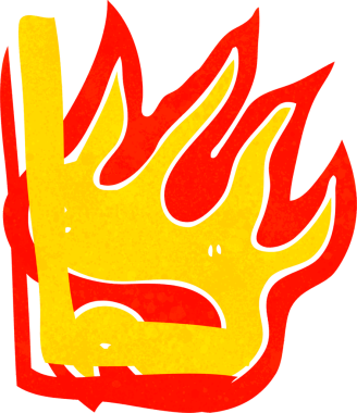 Bir insan tarafından çizilmiş yanan bir karikatür.