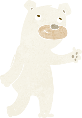 Bir insan tarafından çizilmiş şirin bir kutup ayısı.