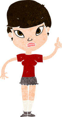 Bir insan tarafından çizilmiş bir fikri olan karikatür kadın.