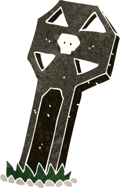 bir insan tarafından çizilmiş ürkütücü bir mezar.