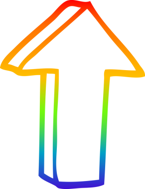 gökkuşağı gradyan çizgi çizimi bir insan tarafından çizilmiş bir çizgi film oku