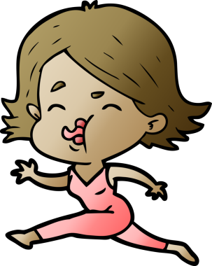 Bir insan tarafından çizilen karikatür kızı.