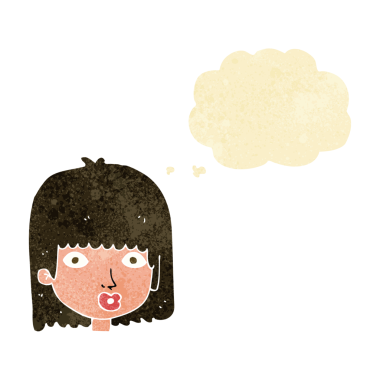 Bir insan tarafından çizilmiş düşünce balonlu bir karikatür.