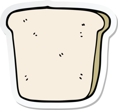 Bir insan tarafından çizilmiş bir ekmek diliminin çıkartması.