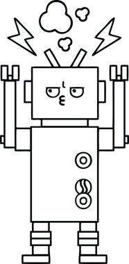 Bir insan tarafından çizilmiş robot çizimi
