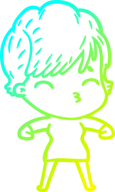 Bir insan tarafından çizilmiş bir karikatür kadın çizimi