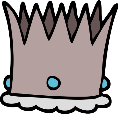 Bir insan tarafından çizilmiş gümüş taç.