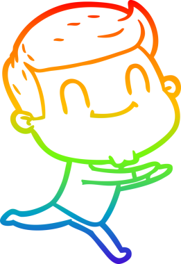 Bir insan tarafından çizilmiş gökkuşağı gradyan çizgi çizimi.