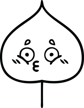 Bir insan tarafından çizilmiş dışavurumsal yaprağın çizgi çizimi