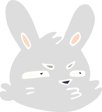 Bir insan tarafından çizilmiş karikatür karalaması huysuz tavşan.