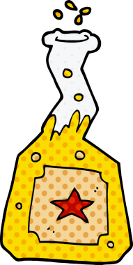 bir insan tarafından çizilmiş karikatür deney iksirleri.