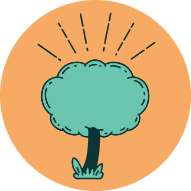 Bir insan tarafından çizilmiş dövme tarzı bir ağacın simgesi