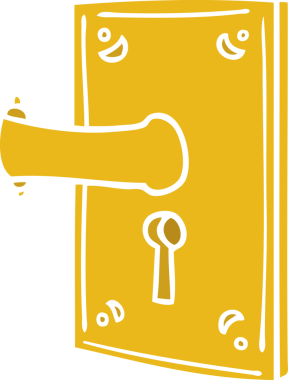 Bir insan tarafından çizilmiş bir kapı kolu karalaması.