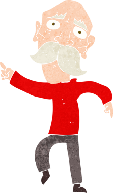 karikatür üzgün yaşlı adam bir insan tarafından çizilmiş