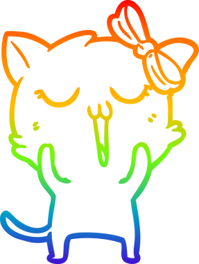 gökkuşağı gradyanı çizimi bir insan tarafından çizilmiş çizgi film kedisi