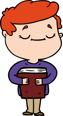 Bir insan tarafından çizilmiş kitabı taşıyan barışçıl bir adam.