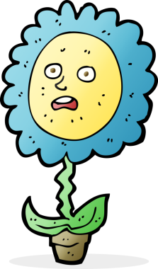 Bir insan tarafından çizilmiş karikatür çiçeği.