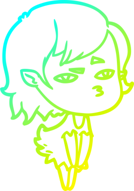 Bir insan tarafından çizilmiş bir vampir kız çizgi filmi.