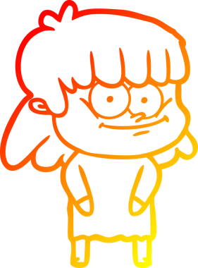 Bir insan tarafından çizilmiş gülümseyen bir karikatür çizimi