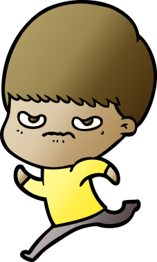 Bir insan tarafından çizilmiş kızgın bir çocuk.