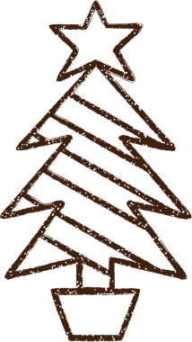 Bir insan tarafından çizilmiş Noel Ağacı Kömürü