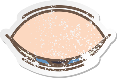 Bir insan tarafından çizilmiş tatlı bir çizgi filmin hüzünlü çıkartması.