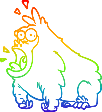 Bir insan tarafından çizilmiş bağıran bir karikatür çizimi.