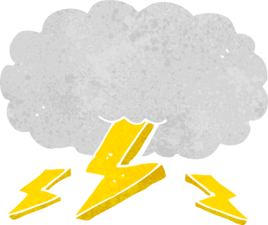 bir insan tarafından çizilmiş bir gökgürültüsü bulutu