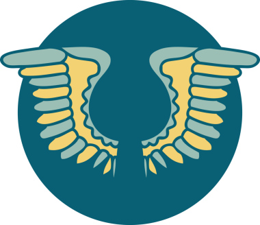 Bir insanın çizdiği kanadın ikonik dövme şekli