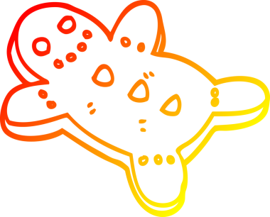 Bir insan tarafından çizilmiş bir karikatürün sıcak gradyan çizimi.