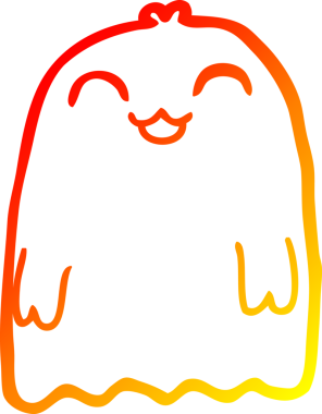 Bir insan tarafından çizilmiş bir çizgi film hayaletinin sıcak çizgi çizimi