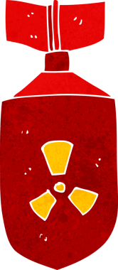 Bir insan tarafından çizilmiş nükleer bomba.