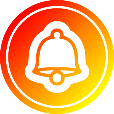 Eski çan dairesel simgesi, sıcak gradyan bir insan tarafından çizilmiş.