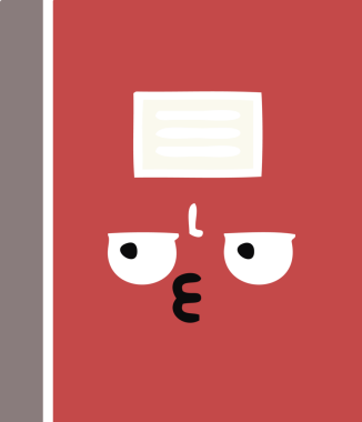 Bir insan tarafından çizilmiş düz renkli bir defter çizimi