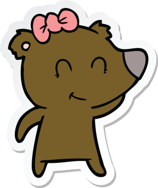 Bir insan tarafından çizilmiş dişi ayı karikatürü.