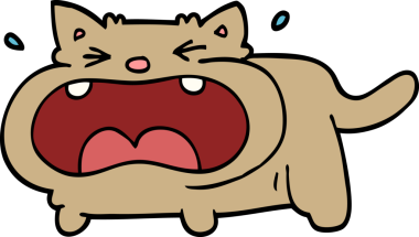 Bir insan tarafından çizilmiş karalama ağlayan kedi.