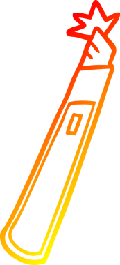 Bir insan tarafından çizilmiş bir karikatür bıçağının sıcak eğim çizgisi.