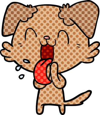 Bir insan tarafından çizilmiş nefes nefese bir köpek.