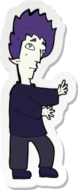 Bir insan tarafından çizilmiş bir vampirin çıkartması.