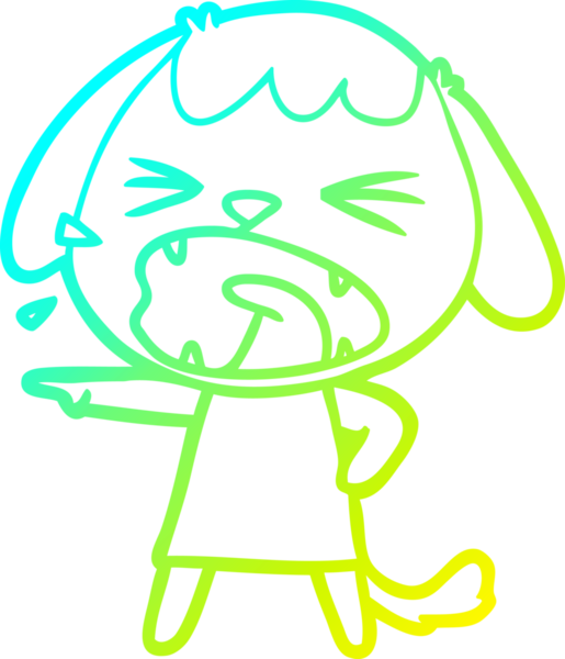 Bir insan tarafından çizilmiş şirin bir köpeğin soğuk gradyan çizimi