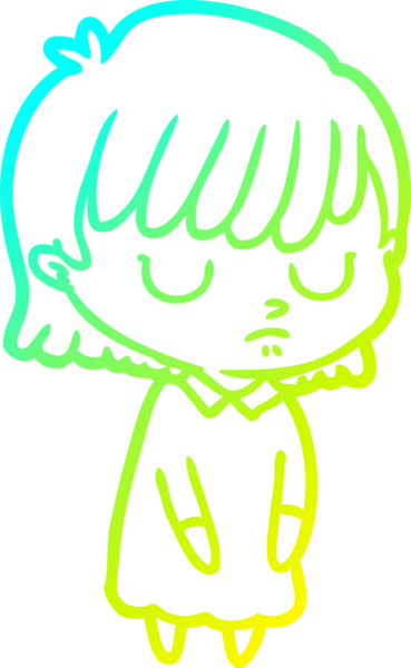 Bir insan tarafından çizilmiş bir karikatür kadın çizimi.