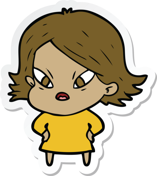 Bir insan tarafından çizilmiş bir karikatür çıkartması.