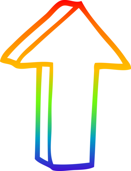 gökkuşağı gradyan çizgi çizimi bir insan tarafından çizilmiş bir çizgi film oku