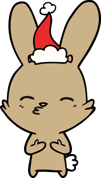 Bir insan tarafından çizilmiş Noel Baba şapkasının çizilmiş çizimi.