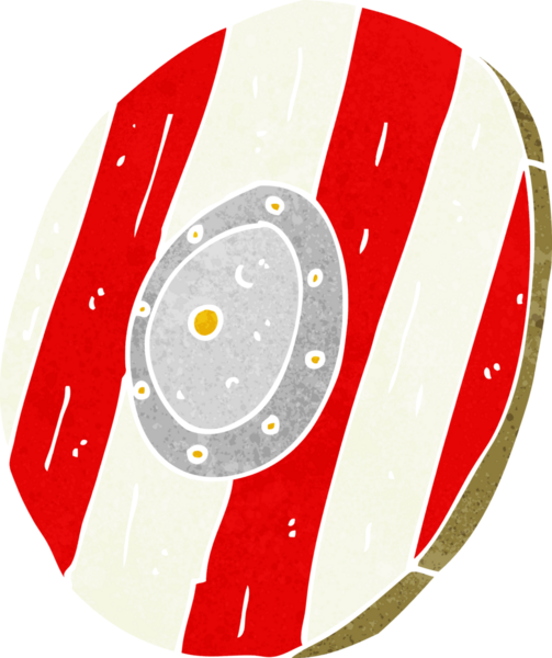 Bir insan tarafından çizilmiş ahşap bir kalkan.