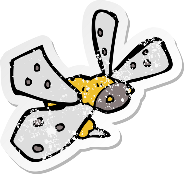 Bir insan tarafından çizilmiş bir çizgi filmin gerilimli çıkartması.